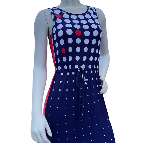 Nine West Polka Dot Sleeveless Dress Size 2P - Picture 9 of 11